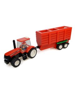 Case IH z zestawem przyczepy na siano - klocki