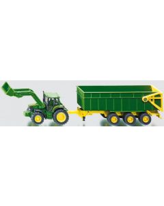 Ciągnik John Deere z ładowaczem i przyczepą Siku 1:87 1843