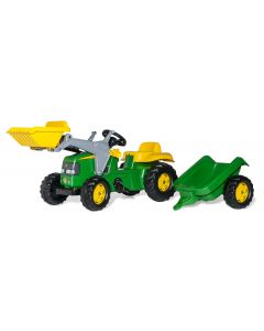 John Deere z ładowaczem i przyczepą RollyKid