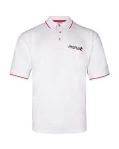 Polo męskie Case IH kontrastowe białe