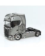 Ciągnik Siodłowy Scania V8 730S 4x2 Model Kolekcjonerski NZG 1:18 - Szary z Logo Vabis